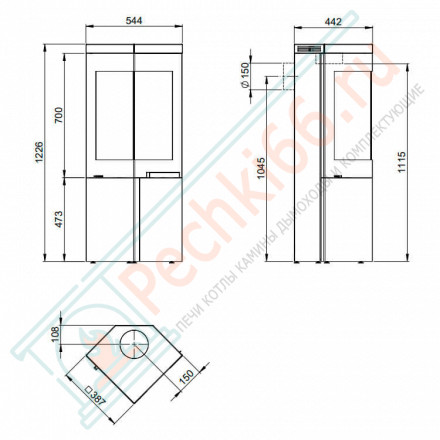 Печь-камин QUADRO 2 (Nordpeis)