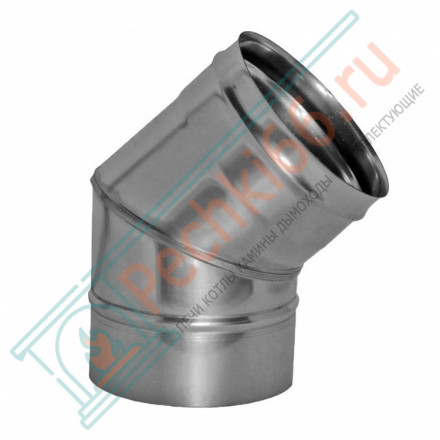 Отвод 45° без изол (НЕРЖ-321/0,5) d-180 (Дымок-Lux)