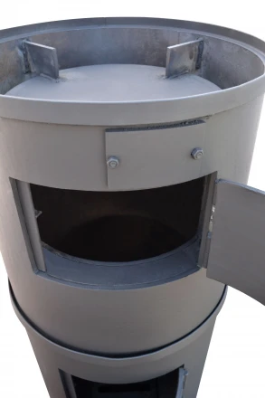 Печь для бани вертикальная-круглая 530, бак 95 л, до 24 м3