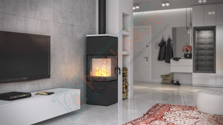 Печь-камин Quadroom, серая сталь (Defro-Home) 9,6кВт