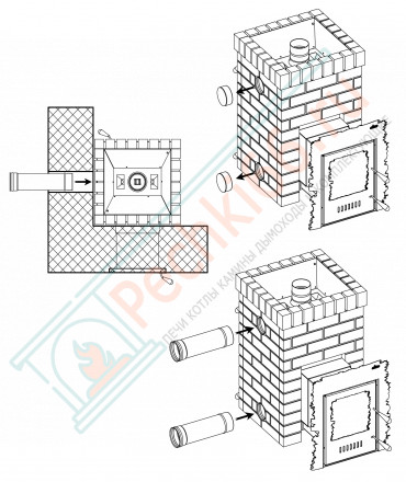 Дровяная банная печь Grill'D Retro Long (Камень колотый 20 кг)