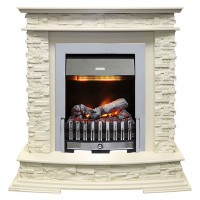 Каминокомплект Luzern - Слоновая кость с электрическим очагом Danville Chrome FB2
