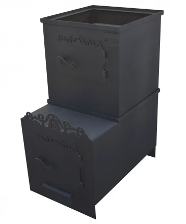 Печь для бани вертикальная с выступом, бак 120 л, до 22 м3