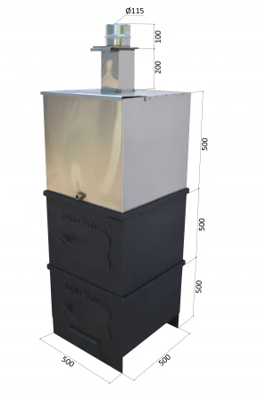 Печь для бани вертикальная, бак 120 л, до 22 м3