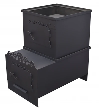 Печь для бани вертикальная мини с выступом, бак 100 л, до 18 м3