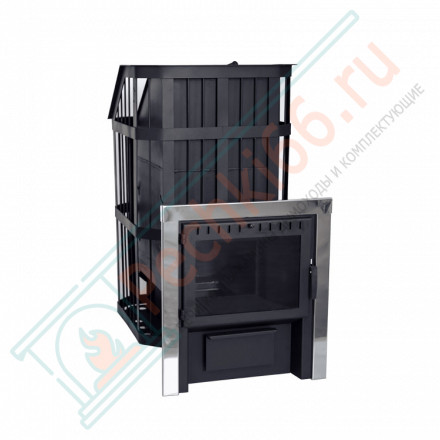 Печь для бани Сибирь с закрытой каменкой панорамная дверца (НМК)