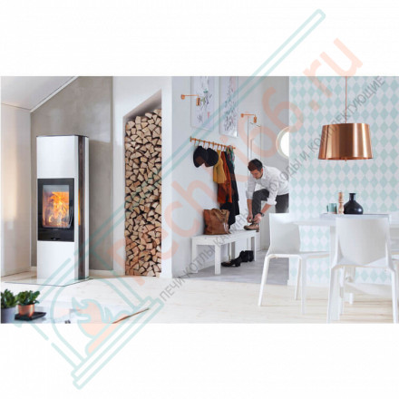 Печь-камин 35, со стеклянной дверцей, цвет белый (Contura)