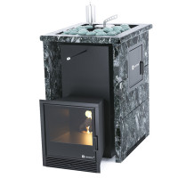 Печь для бани Анапа-М2 в трёхстороннем кожухе с открытым верхом из пироксенита (ИзиСтим)