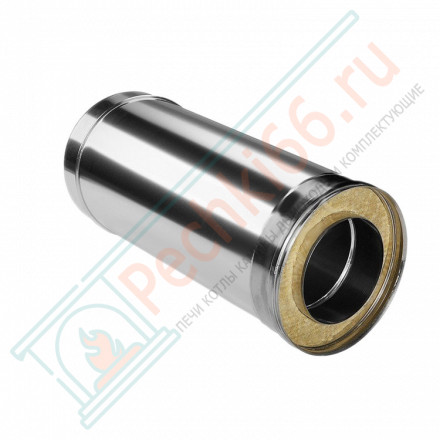 Сэндвич труба для дымохода L=500 (НЕРЖ-321/0,8-НЕРЖ-439/0,5) d-115/200 (Дымок-Lux)