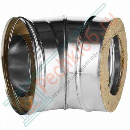 Отвод 45° с изол (НЕРЖ-321/0,5-НЕРЖ-439/0,5) d-150/230 (Дымок-Lux)